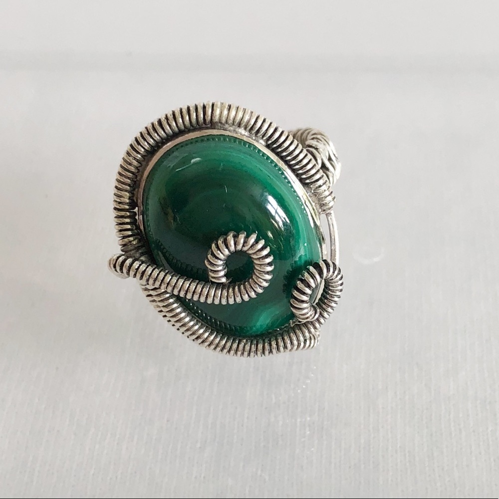 Malachite 925 Sterling Silver Ring